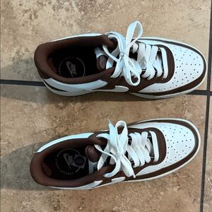 Nike White and Brown Athletic Shoes